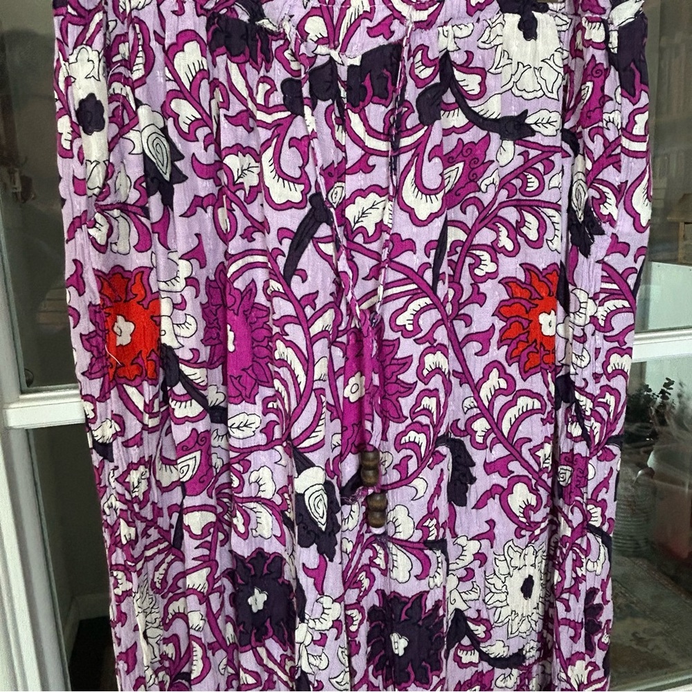 Cynthia Rowley Floral Purple Wide‎ Leg Pants Size Small - Picture 4 of 14